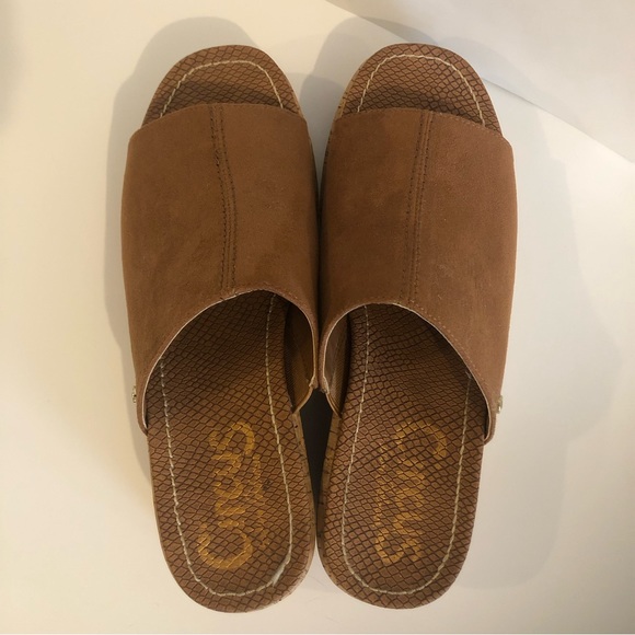 Circus by Sam Edelman, Brown Suede Slip On, Wedge Sandal - Picture 3 of 13